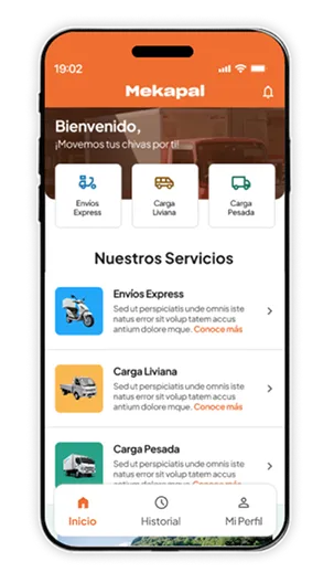 Aplicación Mekapal en un iPhone